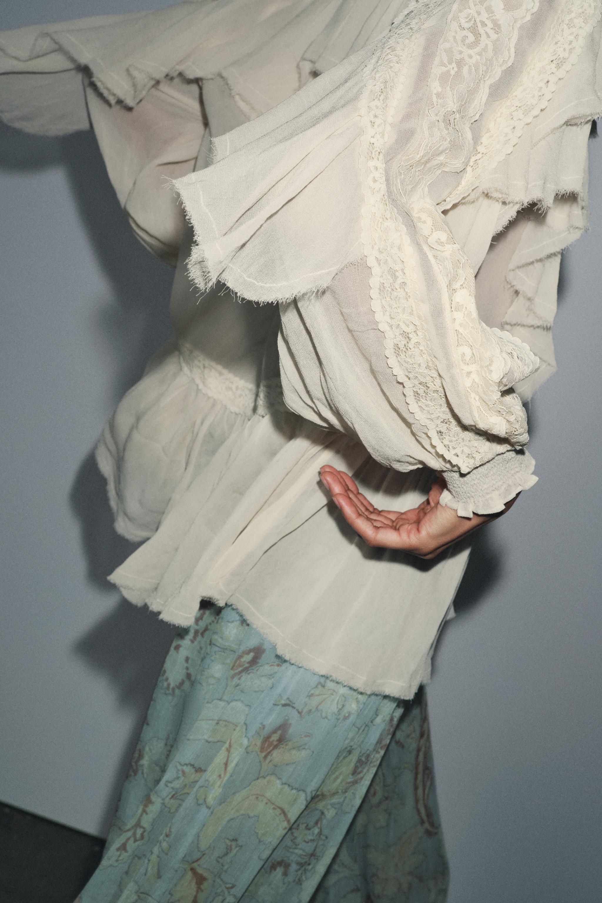 BLOUSE VOLANTS DENTELLE ZW COLLECTION